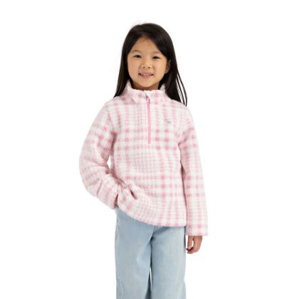 Kids Half Zip Fleece AT200 Booker in Sweetpink, Front view on mannequin