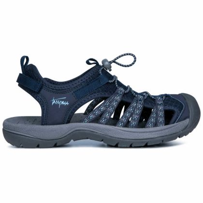 Brontie Women's Protective Drawstring Walking Sandals  in Navy, Inside view of footwear