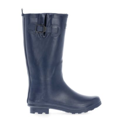 Damon Women's Waterproof Wellies in Navy, Outside view of footwear