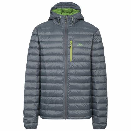Digby Men's Down Packaway Jacket in Grey, Front view on mannequin
