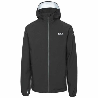 Hawkings Men's DLX Waterproof Packaway Jacket in Black, Front view on mannequin