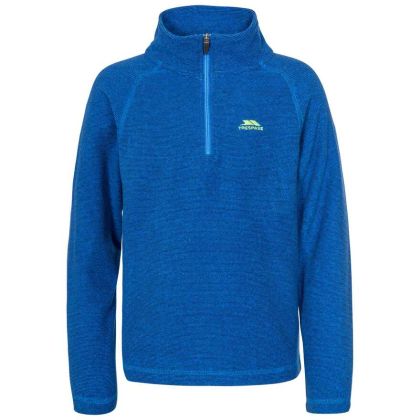 Keynote Kids' Half Zip Fleece in Blue, Back view on mannequin