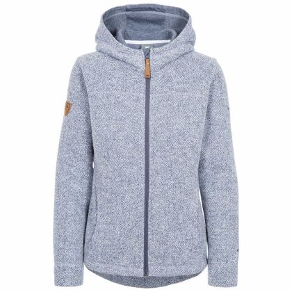 Reserve Women's Fleece Hoodie in Blue, Front view on mannequin