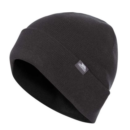 Stines Adults' Beanie Hat in Black, Hat at angled view