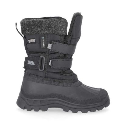 Strachan II Kids' Waterproof Snow Boots in Black, Outside view of footwear