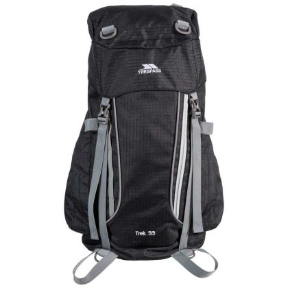 Trek 33L Rucksack in Black, Back view