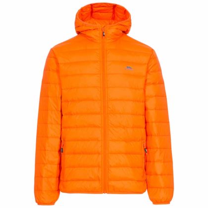 Stanley Men's Ultra Lightweight Packaway Down Jacket in Orange, Front view on mannequin