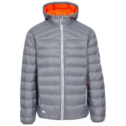 Whitman II Men's Down Packaway Jacket in Grey, Front view on mannequin
