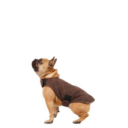 Trespaws Small Quilted Dog Jacket in Bark Artemis
