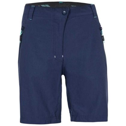 Brooksy Women's Quick Dry Active Shorts in Navy, Front view on mannequin