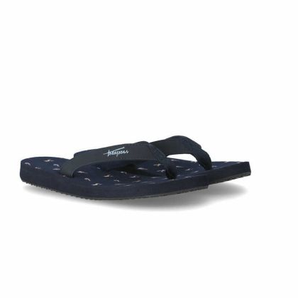 Caladesi Women's Summer Flip Flops in Navy, Pair of footwear