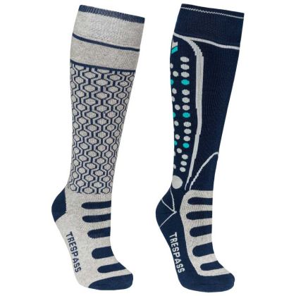 Trespass Kids' Ski Socks 2 Pack Concave in Grey