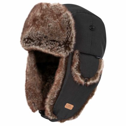 Dapper Faux Fur Winter Hat - BLK, Hat at angled view