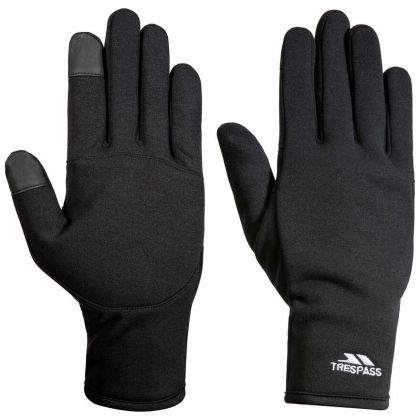 Trespass Adults Gloves with Touch Screen Fingertips in Black Poliner