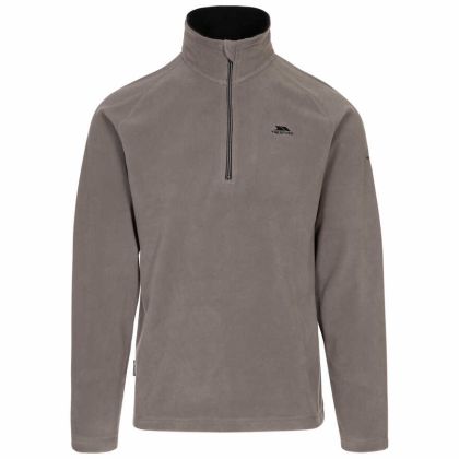 Trespass Men's 1/2 Zip Microfleece Blackford - STG, Front view on mannequin