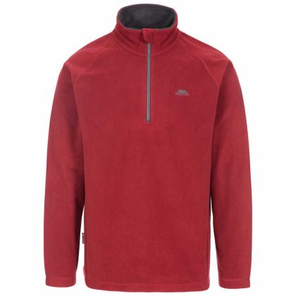 Blackford Men's 1/2 Zip Microfleece in Red, Front view on mannequin