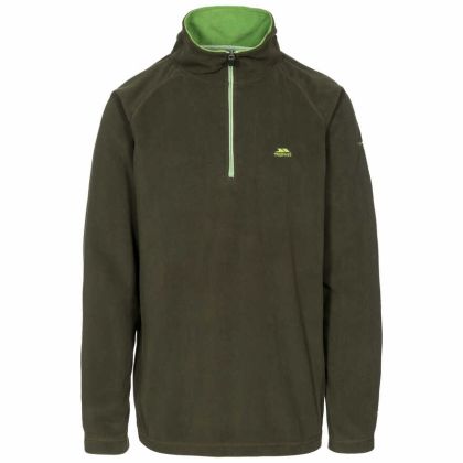 Blackford Men's 1/2 Zip Microfleece in Khaki, Front view on mannequin