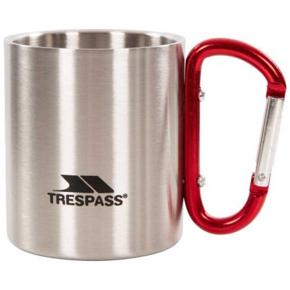 Stainless Steel Novelty Carabiner Mug in Light Grey, Tent detail