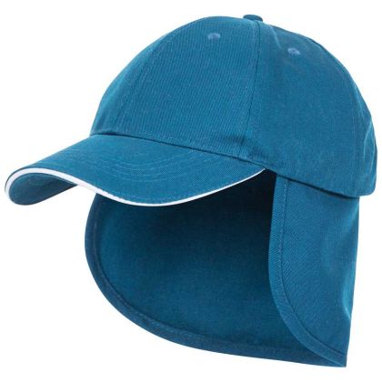 Cabello Kids' Neck Protecting Sun Hat in Blue, Side view of hat