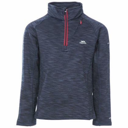 Edvin Kids' Half Zip Fleece in Navy, Front view on mannequin