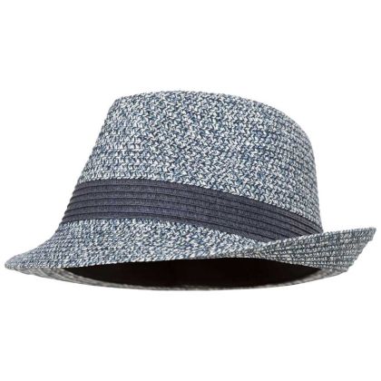 Evanesce Adults' Trilby Hat in Navy, Hat at angled view