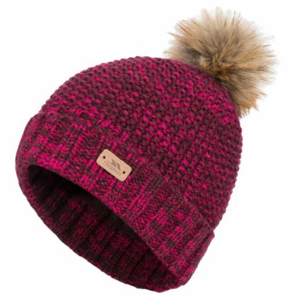 Kellisa Women's Bobble Hat in Purple, Hat at angled view