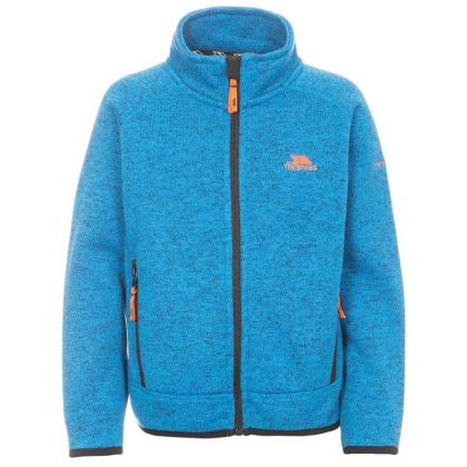 Mario Kids' Full Zip Fleece Jacket in Blue, Front view on mannequin