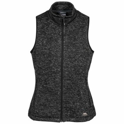 Mildred Women’s Fleece Gilet in Black, Front view on mannequin