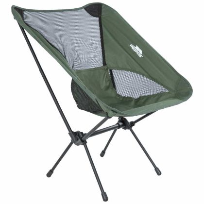 Trespass Lightweight Folding Chair 1.5kg Perch in Khaki, Angled view of chair