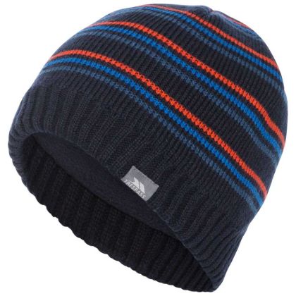 Ray Beanie Hat in Navy, Hat at angled view
