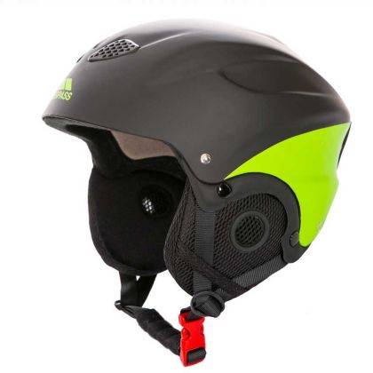 Skyhigh Adults' Ski Helmet in Black and Yellow, Angled view of helmet
