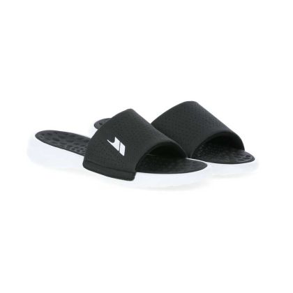 Slide Men's Cushioned Sandals in Black, Pair of footwear
