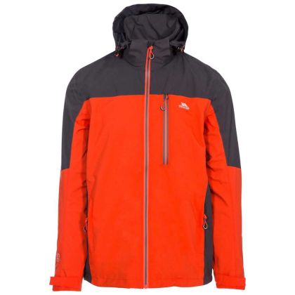 Tappin Men's Waterproof Jacket in Flame, Front view on mannequin