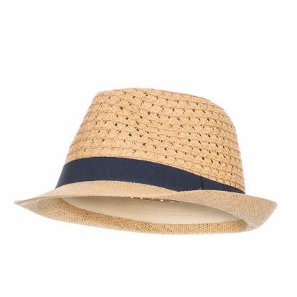 Trilby Adults' Straw Hat in Beige, Hat at angled view