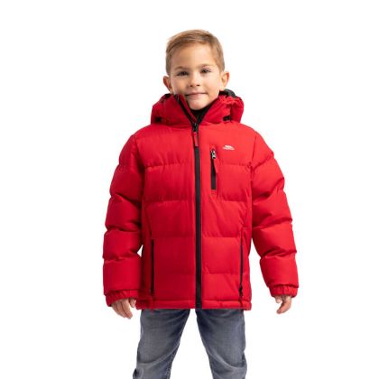Tuff Boys' Padded Casual Jacket in Red, Front view on mannequin