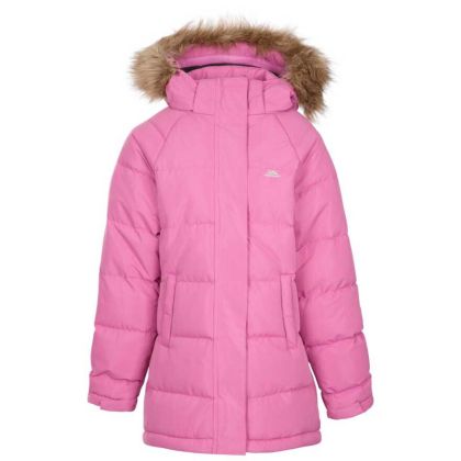 Unique Kids' Water Resistant Padded Jacket Pink, Front view on mannequin