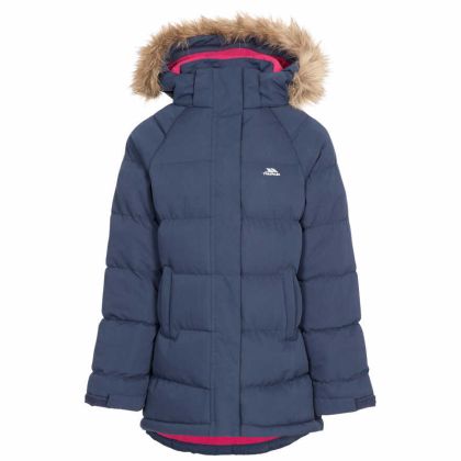 Unique Kids' Water Resistant Padded Jacket in Navy, Front view on mannequin