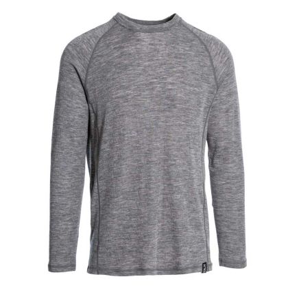 Wexler Men's DLX Merino Wool Thermal Top in Grey, Front view on mannequin
