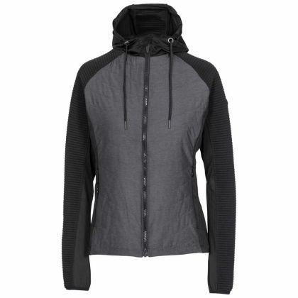 Trespass Womens Active Jacket Padded Body Zip Pockets Grace Black, Front view on mannequin