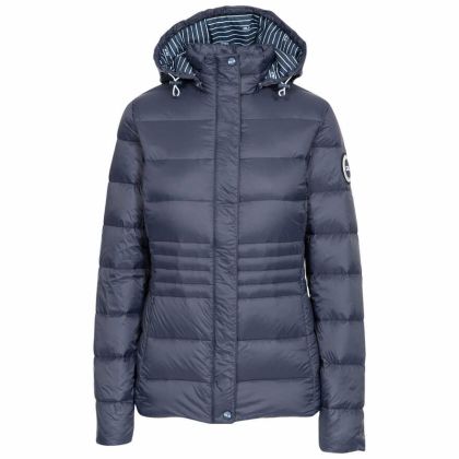 DLX  Womens Down Jacket Hayling in Navy, Front view on mannequin
