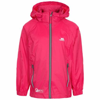 Trespass Kids Waterproof Packaway Jacket Qikpac X in Pink