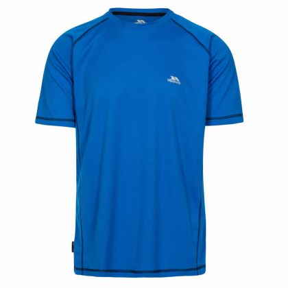 Albert Men's Quick Dry Active T-Shirt in Blue, Front view on mannequin