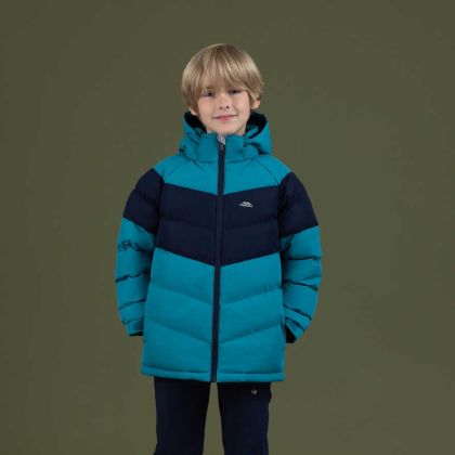 Trespass Kids Casual Jacket Aldery in Navy, Front view on model