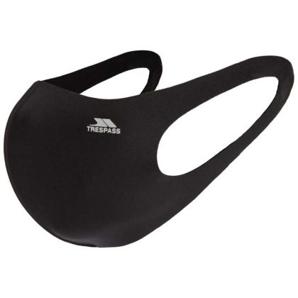 Trespass Resusable Lightweight Face Mask Smooth Black, Front view
