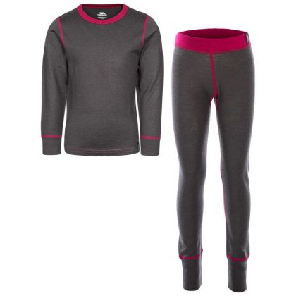 Bamba Kids' Thermals in Grey, Front view on mannequin