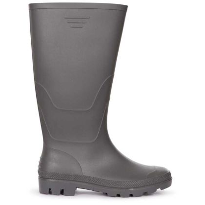 Trespass Men's Knee Length Welly Boots Beck Grey, Outside view of footwear