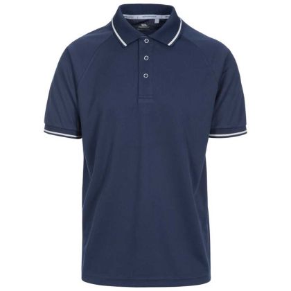 Bonington Men's Quick Dry Polo Shirt in Navy, Front view on mannequin