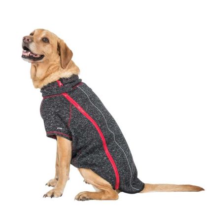 Large Windproof Dog Fleece  In Black Melange Boomer