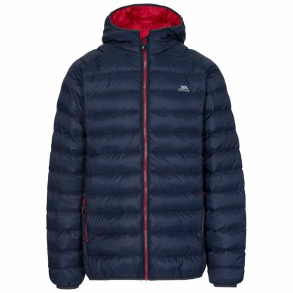 Bosten Men's Padded Casual Jacket in Navy, Front view on mannequin