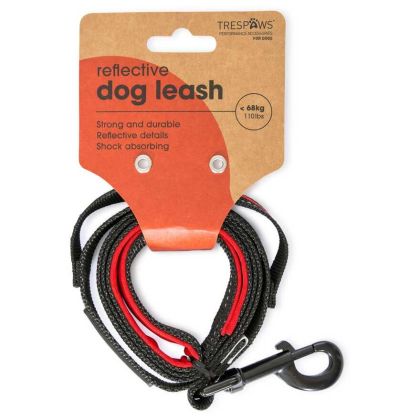 Buster Trespaws Reflective Padded Dog Lead in Red, Front view
